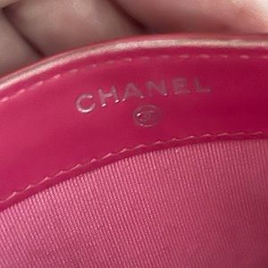 Chanel Pink Patent Card Case